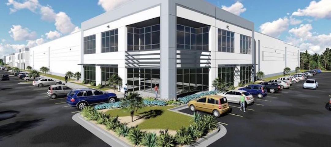 A rendering of the exterior of Ridge Development's forthcoming speculative industrial building