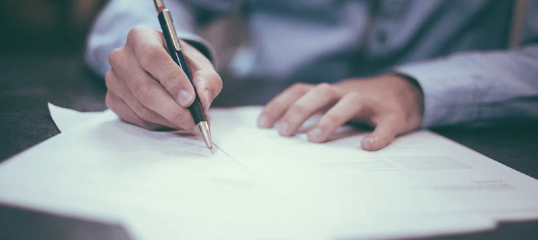 Man writing a document