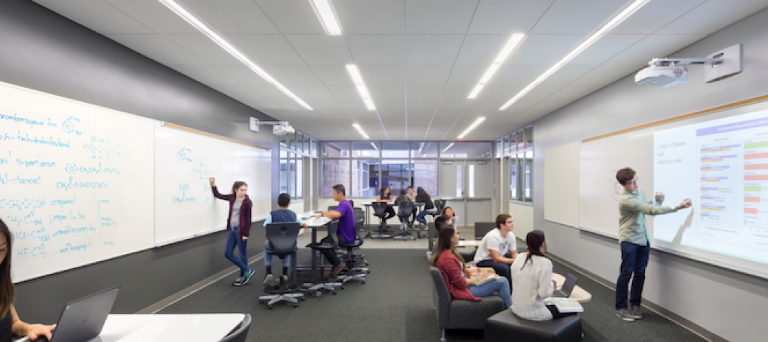 Students in a study/classroom space