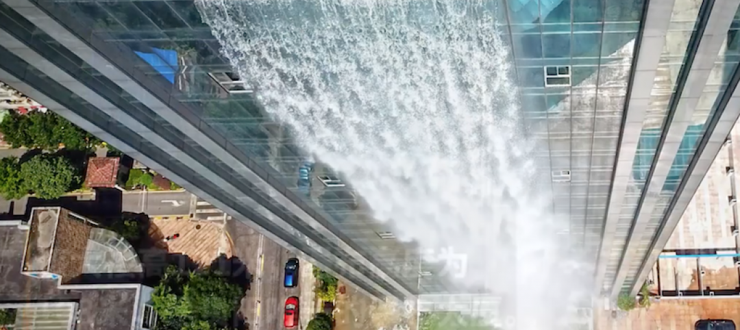 The Liebian Building's waterfall