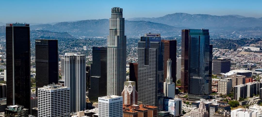 The downtown LA skyline