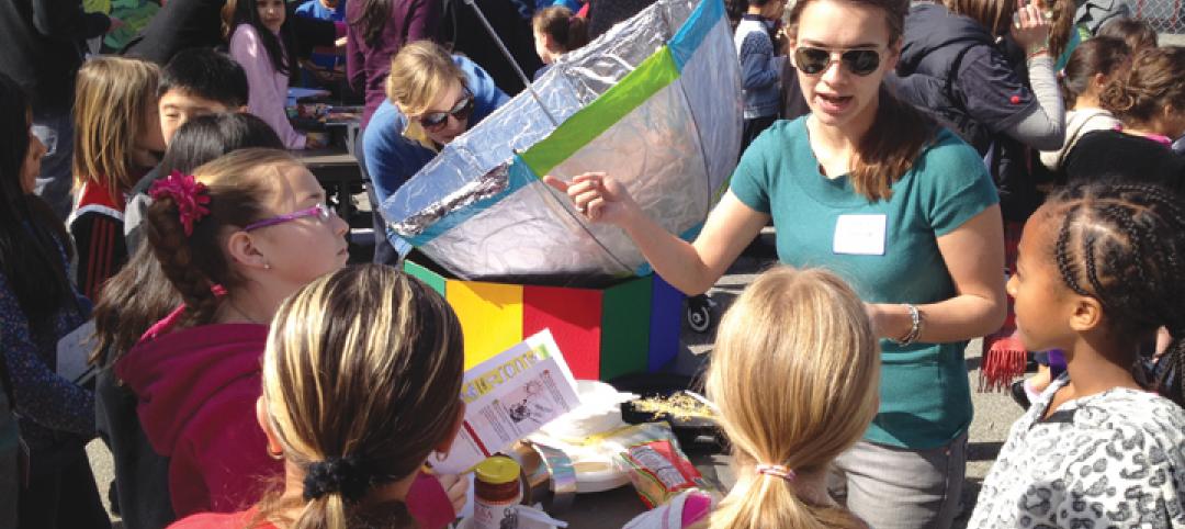 A Cal Poly Pomona student helps children at Santa Monicas McKinley Elementary S