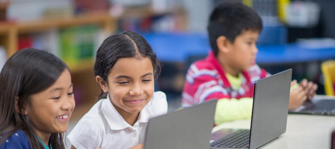 Children working on laptops