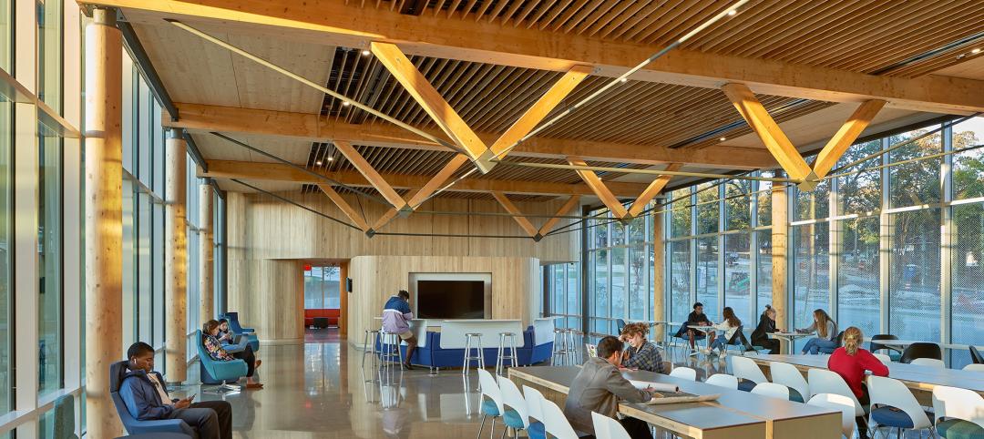 “The Cabin” community room of Adohi Hall, University of Arkansas. 