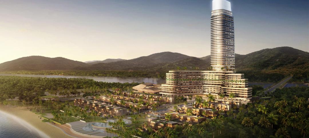 The complex will feature a 729-key resort hotel and serviced apartment tower, a 