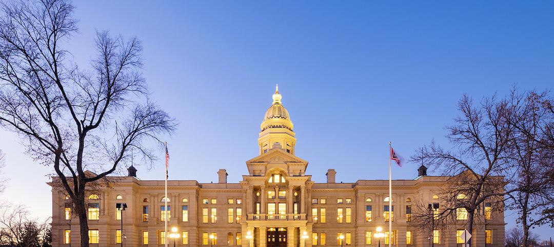 Wyoming Capitol Square at night