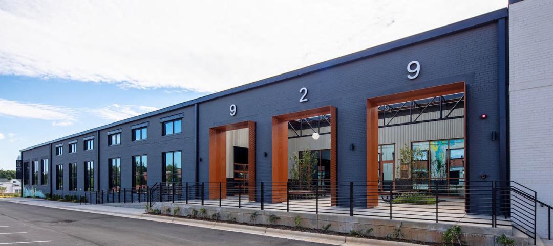 The adaptive reuse of a warehouse building in the Lower Tuck mixed-use redevelopment in Charlotte, N.C.