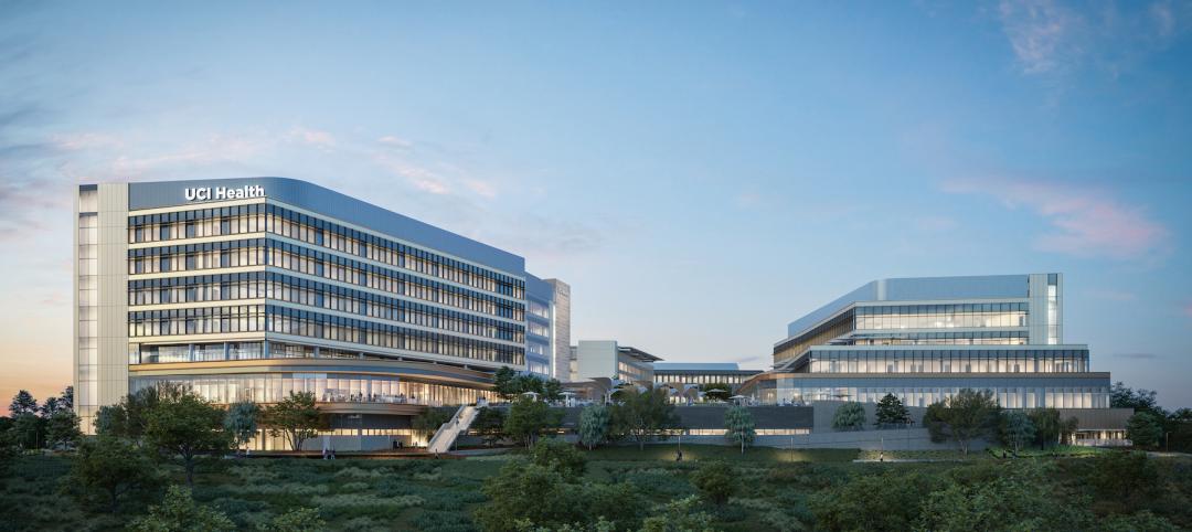 Rendering of the UCI Medical Center in Irvine, Calif., touted to be the nation's first all-electric healthcare facility. images: CO Architects