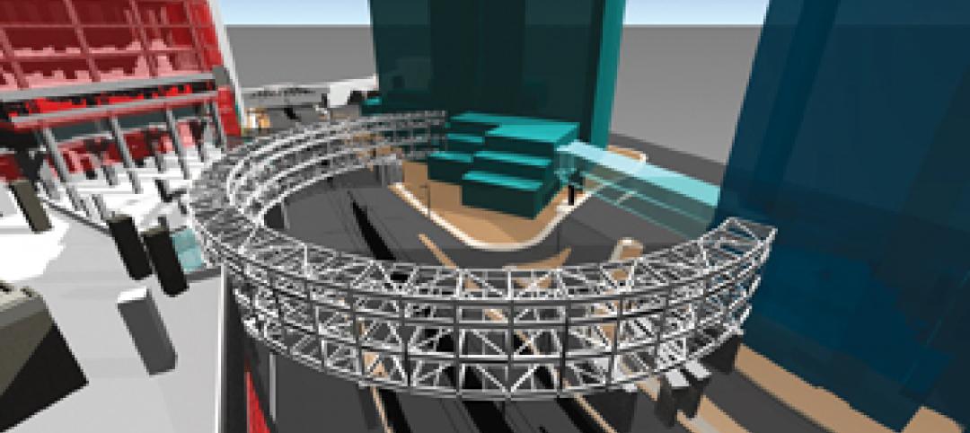 BIM model by the Walter P Moore firm showing the coordination of civil and struc