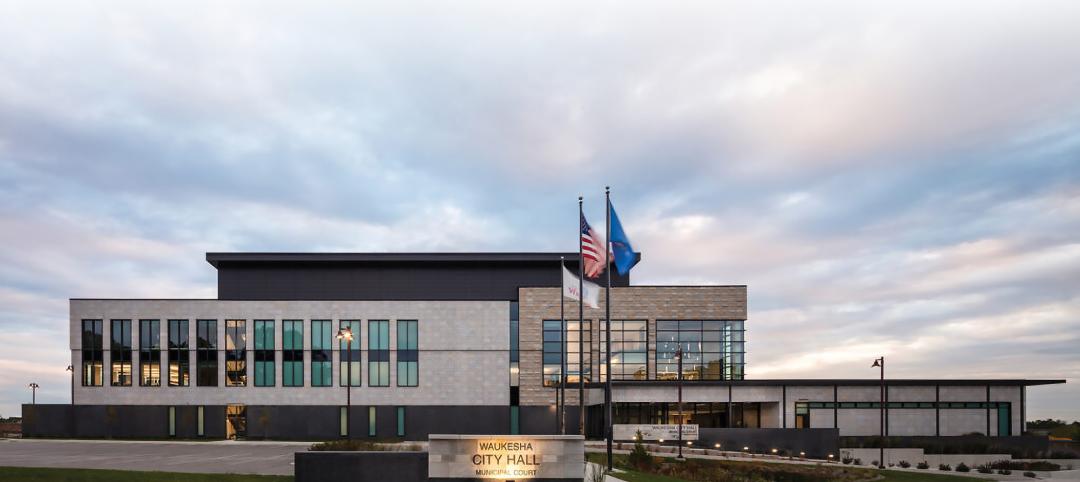 Front head-on view of the new Waukesha City Hall