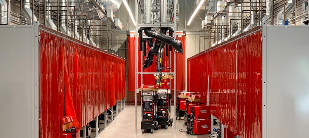 Welding Booths at the Portland Community College Training Center photo courtesy Mortenson Construction