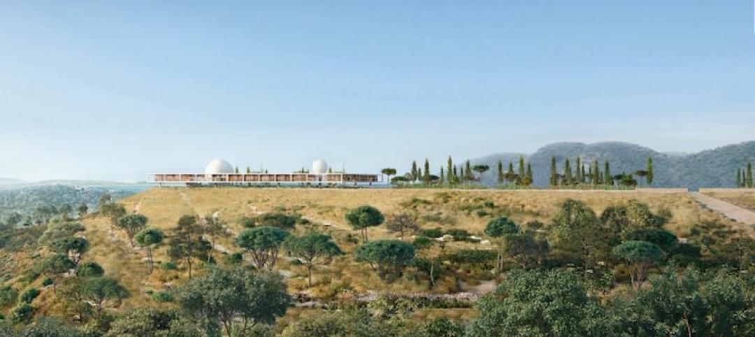 Rendering of the Berggruen Institute on its hilltop site