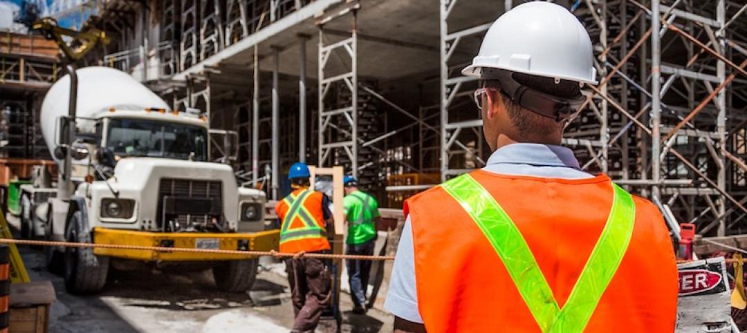 Construction workers on a construction site