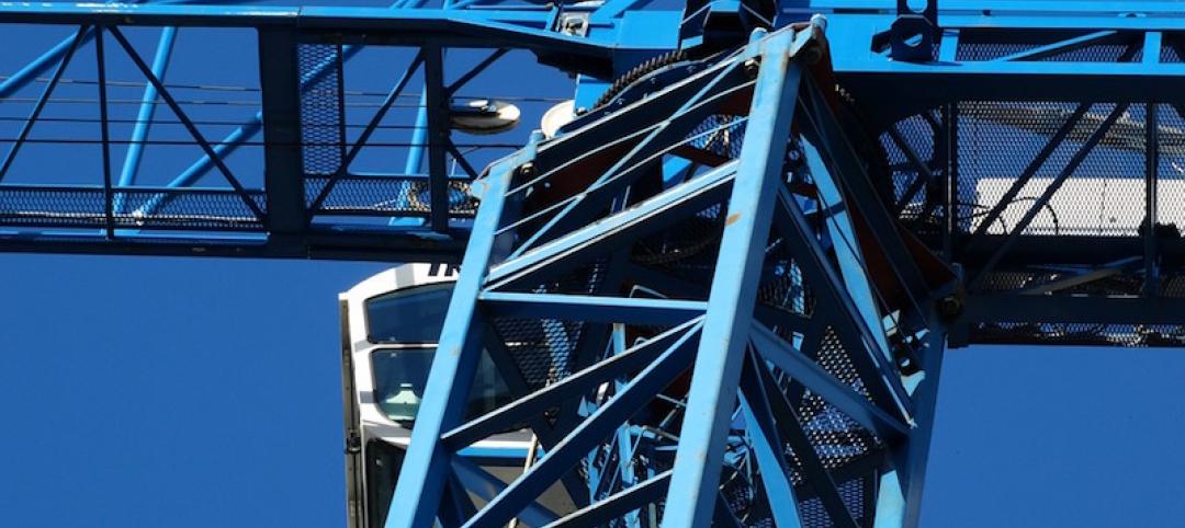 A crane against the blue sky