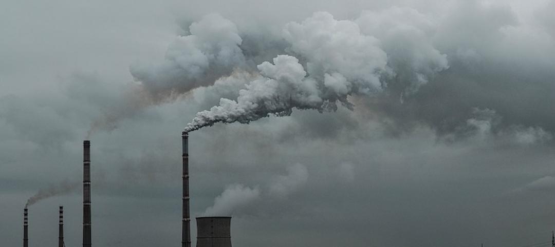 Smoke from a smokestack