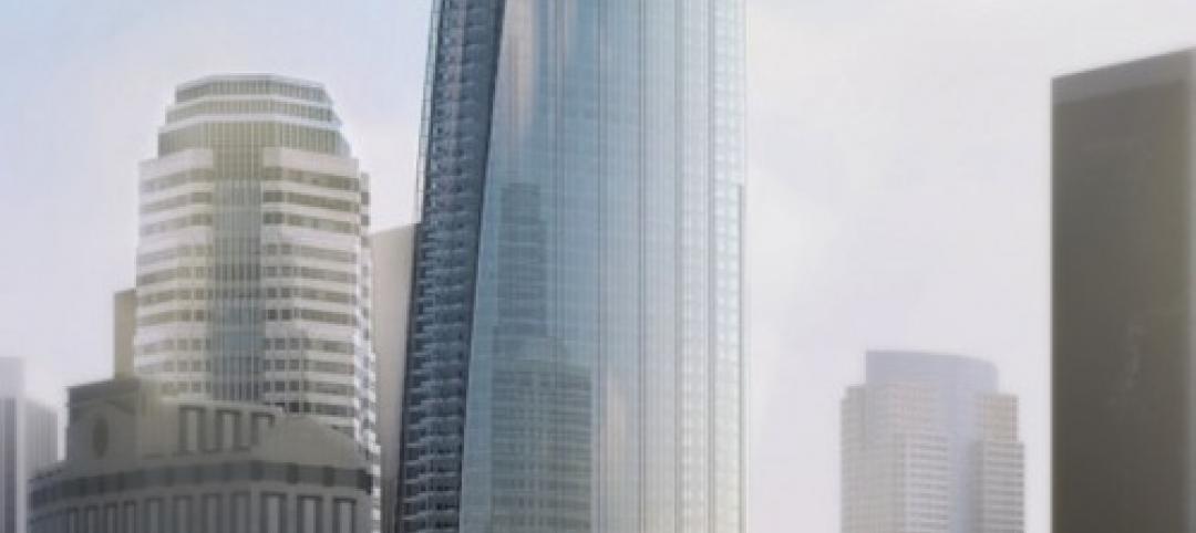 The glass faade of the new Wilshire Grand tower will incorporate LED lighting.