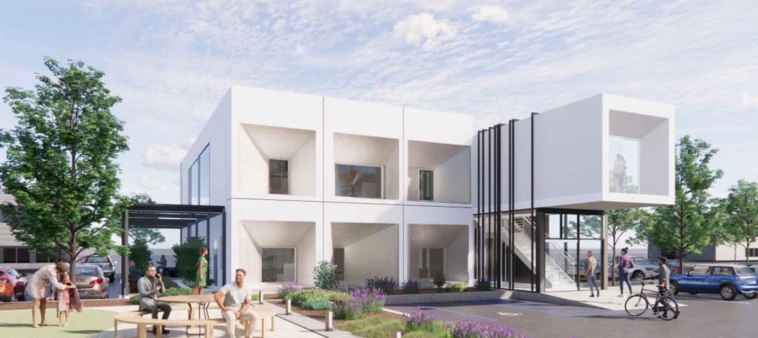 Rendering of modular healthcare building