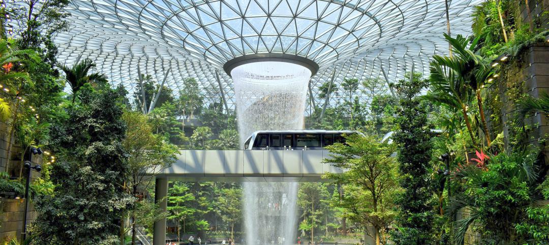 Changi Airport, Singapore indoor waterfall