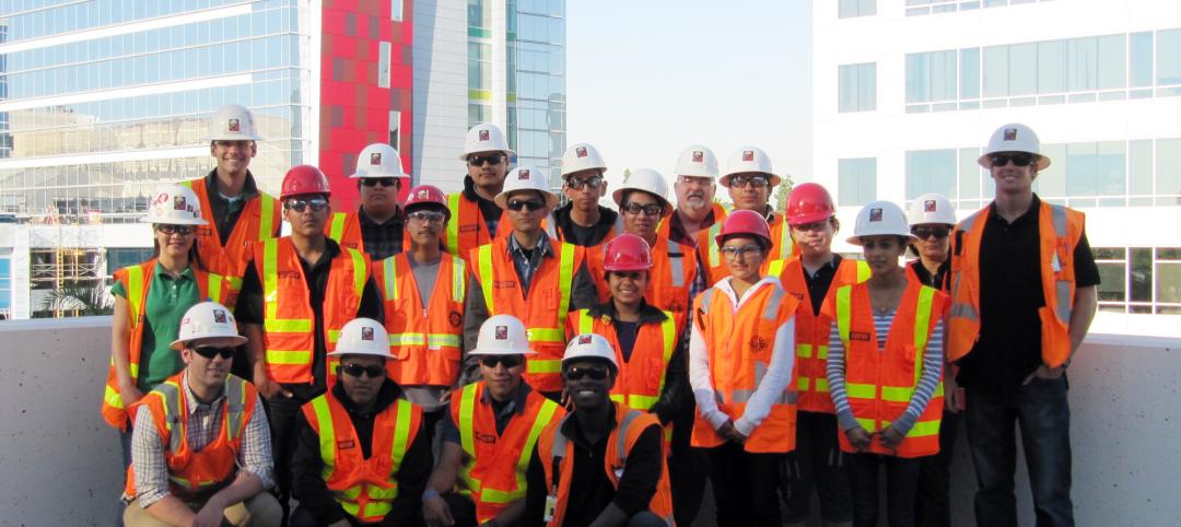 A group photo of 14 students from Century High School in Santa Ana participated 