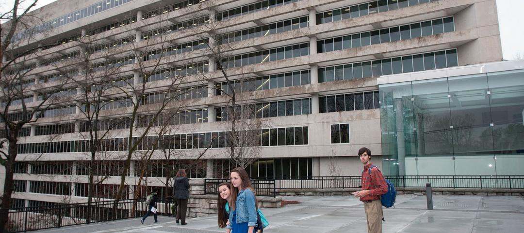 The centerpiece of the school is the 11-story Lakeside building, which was built