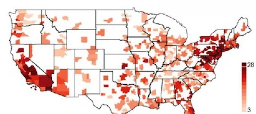 Map of U.S. illustrates planning times for commercial construction