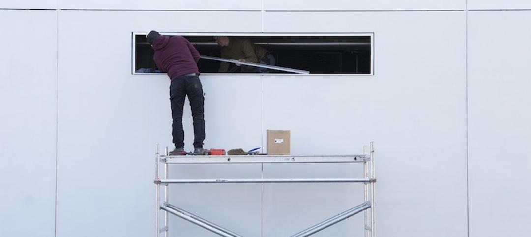 Man on scaffolding