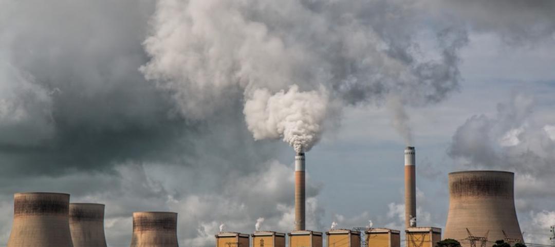 Power plant and smokestack 