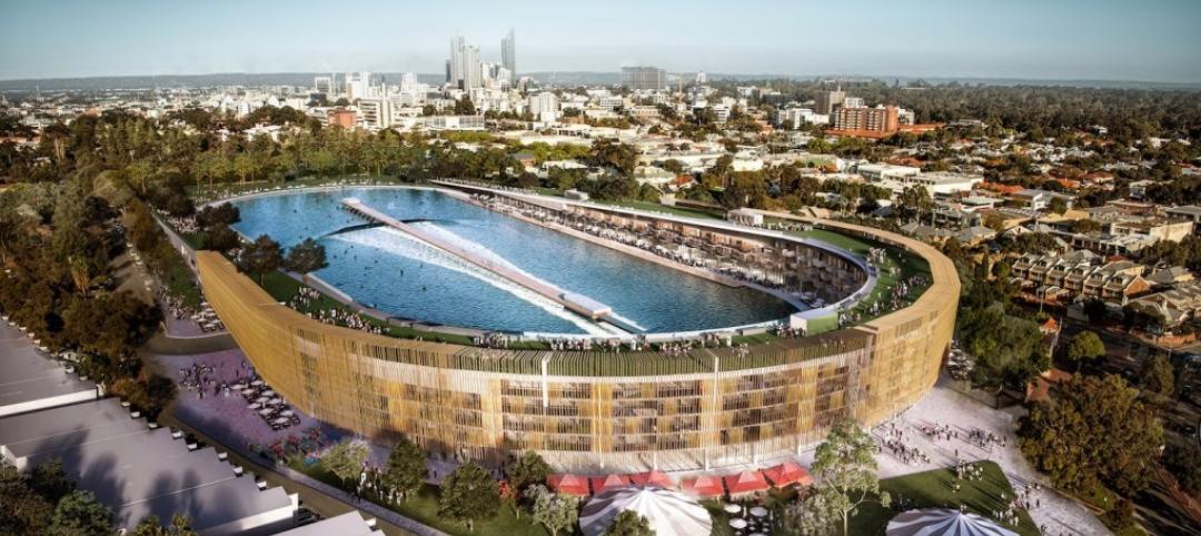 MJA Studio proposes to turn old Australian stadium into a complex with giant surf pool