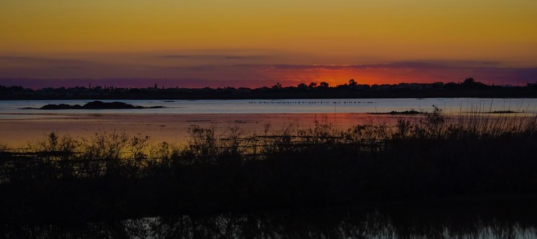 Wetlands at sunset