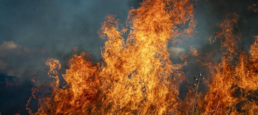 Wildfire in a field