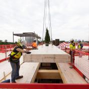 Topping off construction of Brookhaven (Ga.) City Centre with mass timber component. Image; Courtesy of McCarthy