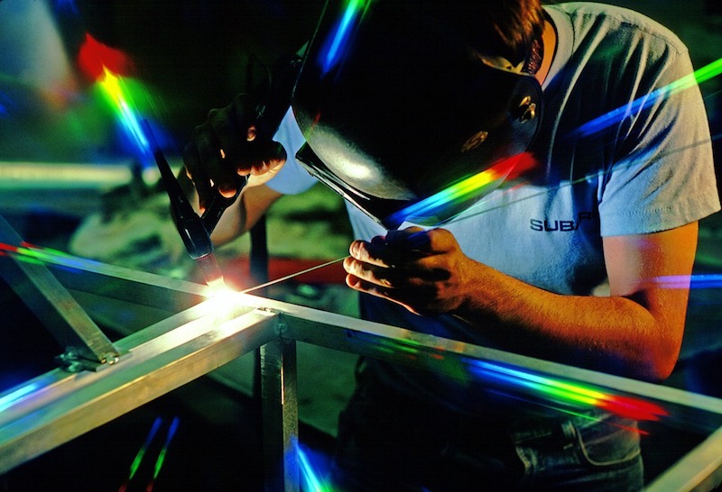 A welder at work